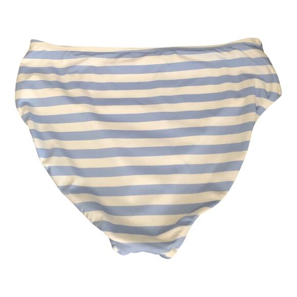 Gibson Latimer NWT Classic Hipster Silhouette Blue White Stripe Bikini Bottom LG - Picture 6 of 11